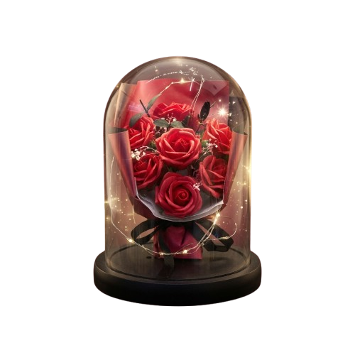 Flower Vase Big | Luxury Rose Glass Dome Decorative Showpiece Flower Vase Big | Luxury Rose Glass Dome Decorative Showpiece