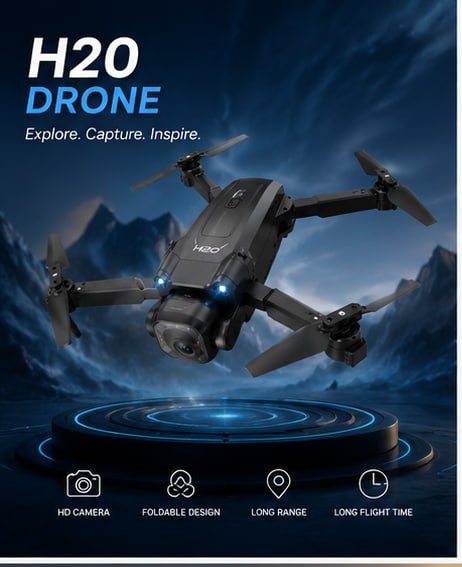 H20 Mini Foldable Aerial Drone with Dual HD Camera thumbnail 7