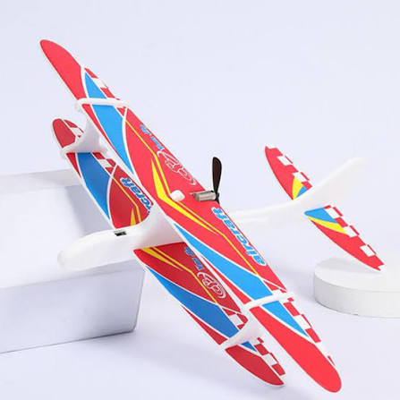 Flying Glider Plane | Hand Throw Motorized Rechargeable RC Airplane Toy thumbnail 1