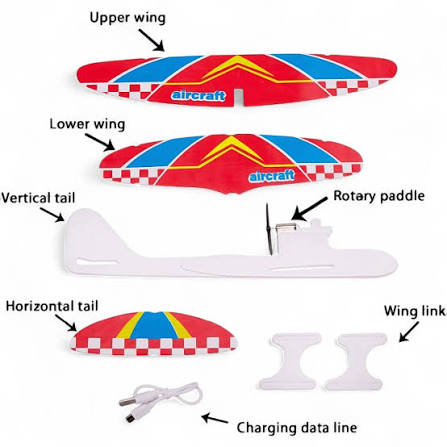 Flying Glider Plane | Hand Throw Motorized Rechargeable RC Airplane Toy thumbnail 4