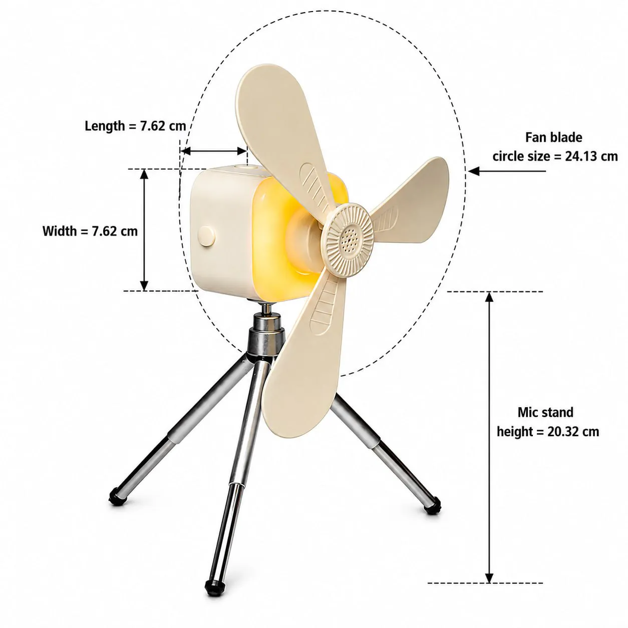 Portable Ceiling Fan | Rechargeable Fan with LED Light  thumbnail 3