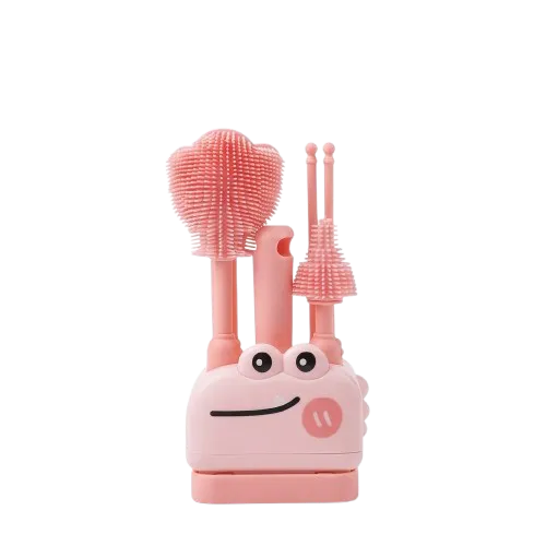 Portable Silicone Baby Bottle Brush Set 